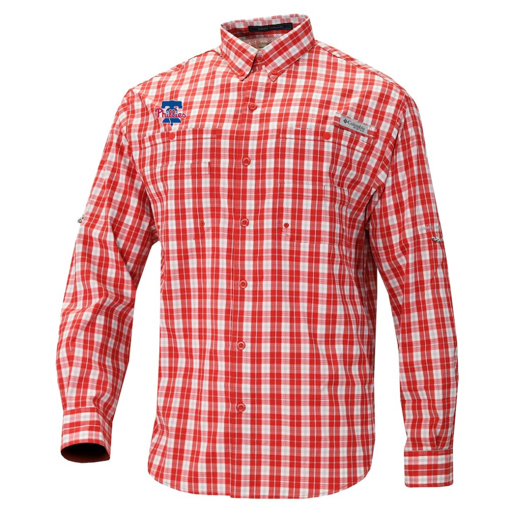 Philadelphia Phillies Columbia Super Slack Tide Omni-Wick Button-Up Shirt Online