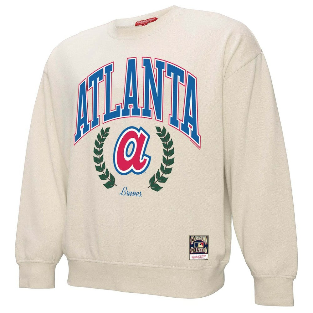 Atlanta Braves Mitchell & Ness Women's Cooperstown Collection Laurel Pullover Sweatshirt Discount
