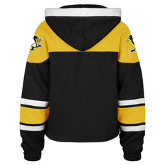 Pittsburgh Penguins '47 Women's Cropped Superior Lacer Pullover Hoodie - Black | 47 brand on sale