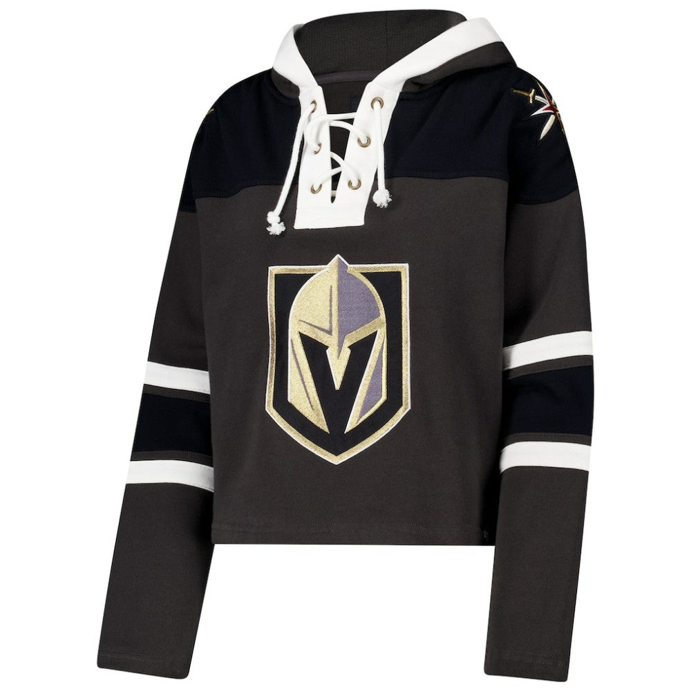 Vegas Golden Knights '47 Women's Cropped Superior Lacer Pullover Hoodie - Charcoal | 47 brand online