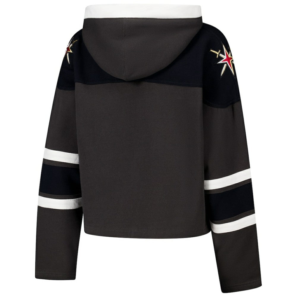 Vegas Golden Knights '47 Women's Cropped Superior Lacer Pullover Hoodie - Charcoal | 47 brand online