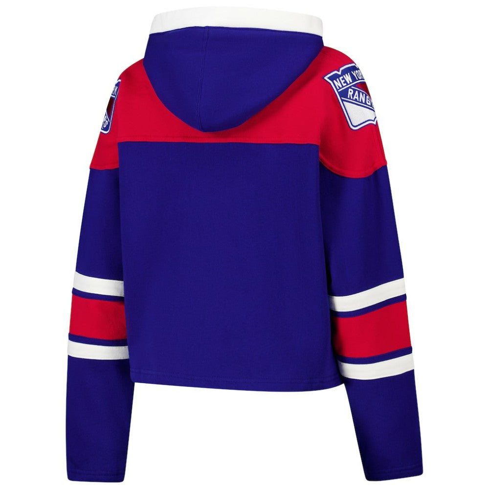 New York Rangers '47 Women's Cropped Superior Lacer Pullover Hoodie - Blue | 47 brand near me