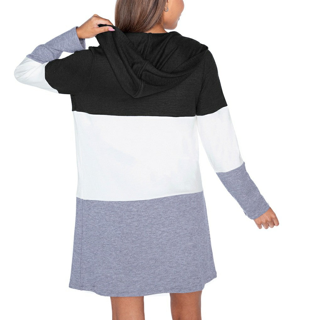 Washington Commanders Gameday Couture Women's Tri-Blend Color Block Lightweight Cardigan Hoodie - Black - NFL