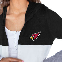 Arizona Cardinals Gameday Couture Women's Tri-Blend Color Block Lightweight Cardigan Hoodie - Black - NFL