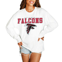 Atlanta Falcons Gameday Couture Women's Big Goals Oversized Long Sleeve T-Shirt - White - NFL