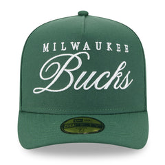 New Era Milwaukee Bucks 2025 NBA Draft A-Frame 59FIFTY Fitted Hat Hunter Green
