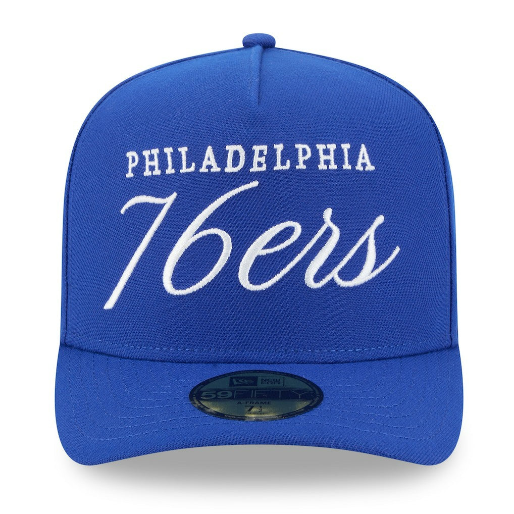 New Era Philadelphia 76ers 2025 NBA Draft A-Frame 59FIFTY Fitted Hat Royal