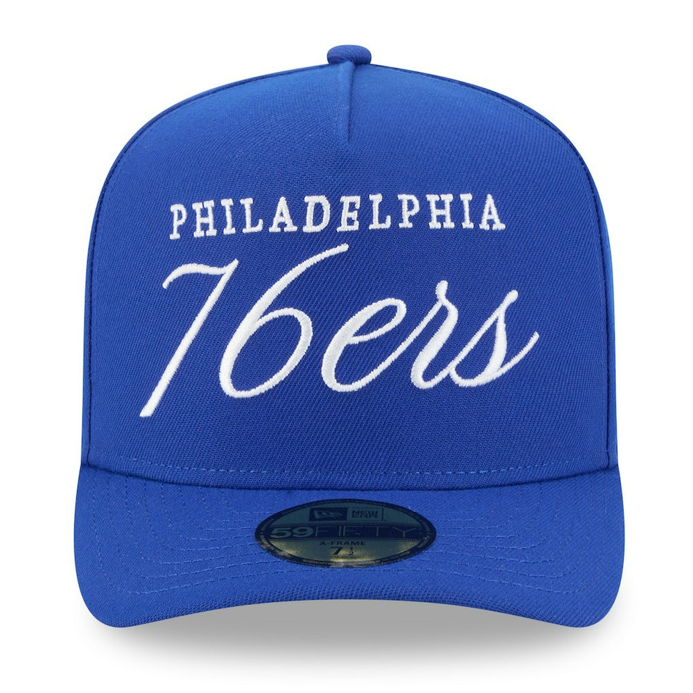 New Era Philadelphia 76ers 2025 NBA Draft A-Frame 59FIFTY Fitted Hat Royal