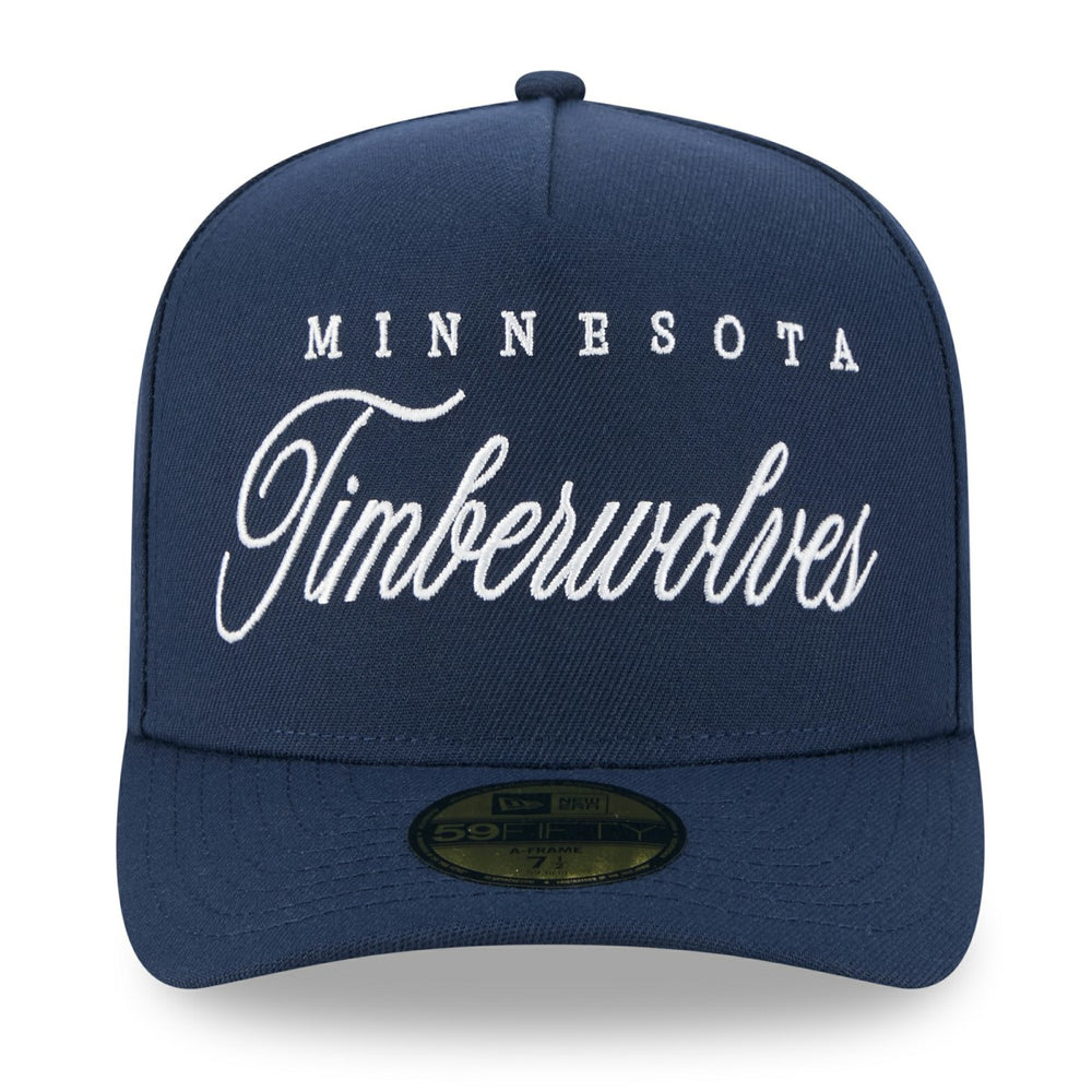 New Era Minnesota Timberwolves 2025 NBA Draft A-Frame 59FIFTY Fitted Hat Navy
