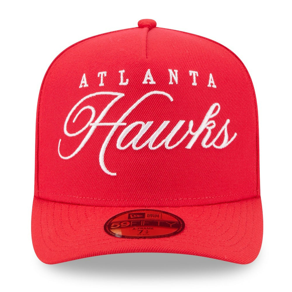 New Era Atlanta Hawks 2025 NBA Draft A-Frame 59FIFTY Fitted Hat Red