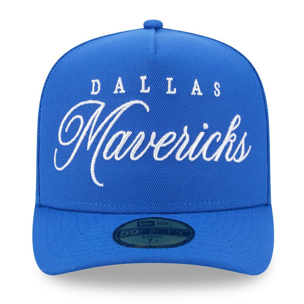 New Era Dallas Mavericks 2025 NBA Draft A-Frame 59FIFTY Fitted Hat Blue