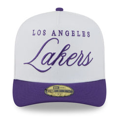 New Era Los Angeles Lakers 2025 NBA Draft A-Frame 59FIFTY Fitted Hat White/Purple