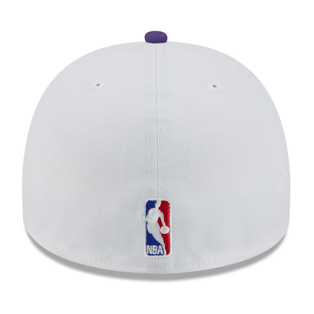 New Era Los Angeles Lakers 2025 NBA Draft A-Frame 59FIFTY Fitted Hat White/Purple