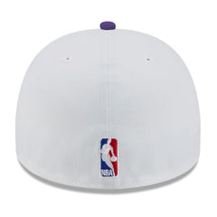 New Era Los Angeles Lakers 2025 NBA Draft A-Frame 59FIFTY Fitted Hat White/Purple