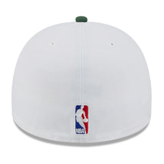 New Era Milwaukee Bucks 2025 NBA Draft A-Frame 59FIFTY Fitted Hat White/Hunter Green