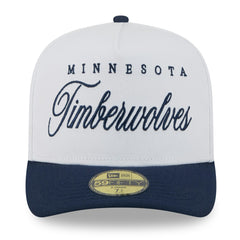 New Era Minnesota Timberwolves 2025 NBA Draft A-Frame 59FIFTY Fitted Hat White/Navy