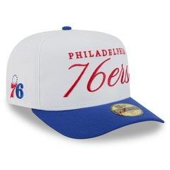 New Era Philadelphia 76ers 2025 NBA Draft A-Frame 59FIFTY Fitted Hat White/Royal