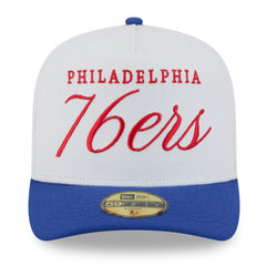 New Era Philadelphia 76ers 2025 NBA Draft A-Frame 59FIFTY Fitted Hat White/Royal