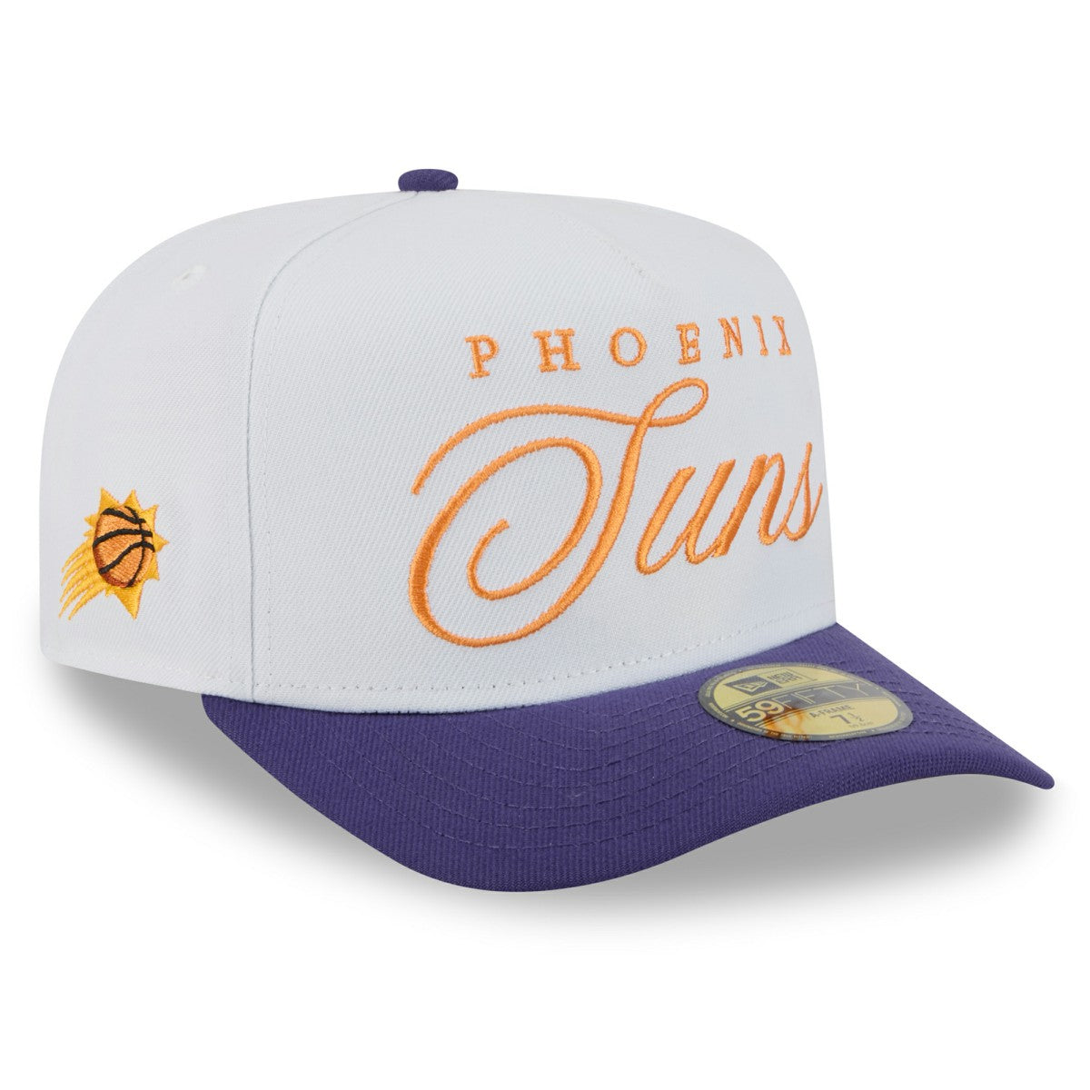 New Era Phoenix Suns 2025 NBA Draft A-Frame 59FIFTY Fitted Hat White/Purple