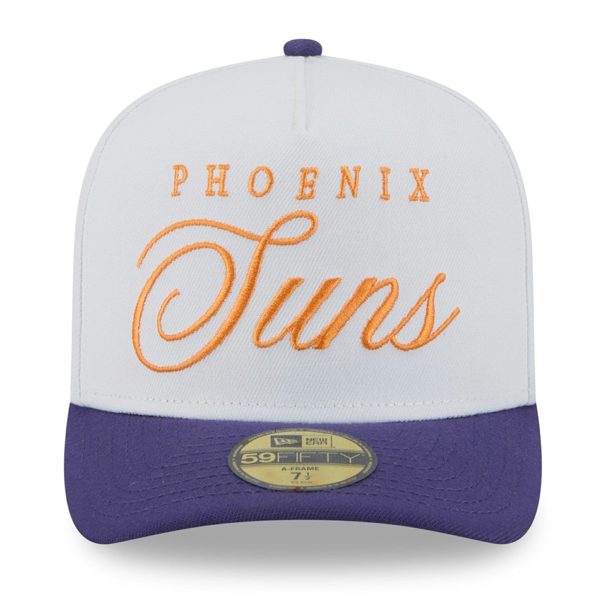 New Era Phoenix Suns 2025 NBA Draft A-Frame 59FIFTY Fitted Hat White/Purple