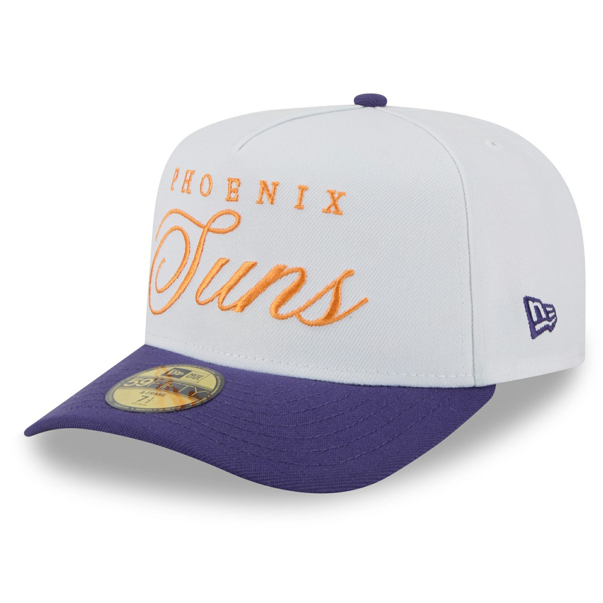 New Era Phoenix Suns 2025 NBA Draft A-Frame 59FIFTY Fitted Hat White/Purple