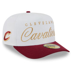 New Era Cleveland Cavaliers 2025 NBA Draft A-Frame 59FIFTY Fitted Hat White/Wine
