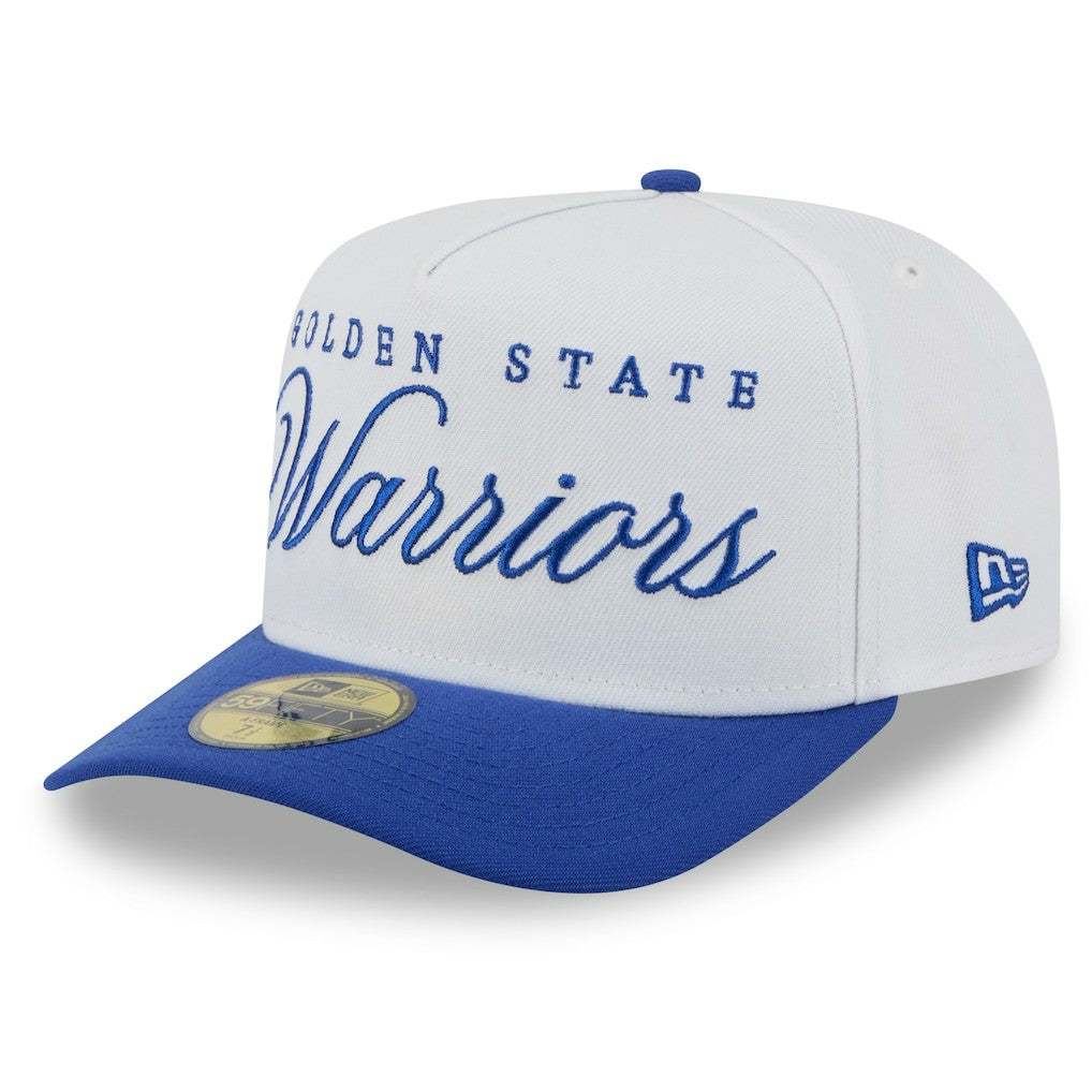 New Era Golden State Warriors 2025 NBA Draft A-Frame 59FIFTY Fitted Hat White/Royal