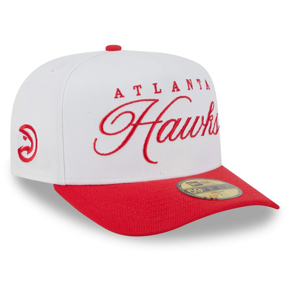 New Era Atlanta Hawks 2025 NBA Draft A-Frame 59FIFTY Fitted Hat White/Red