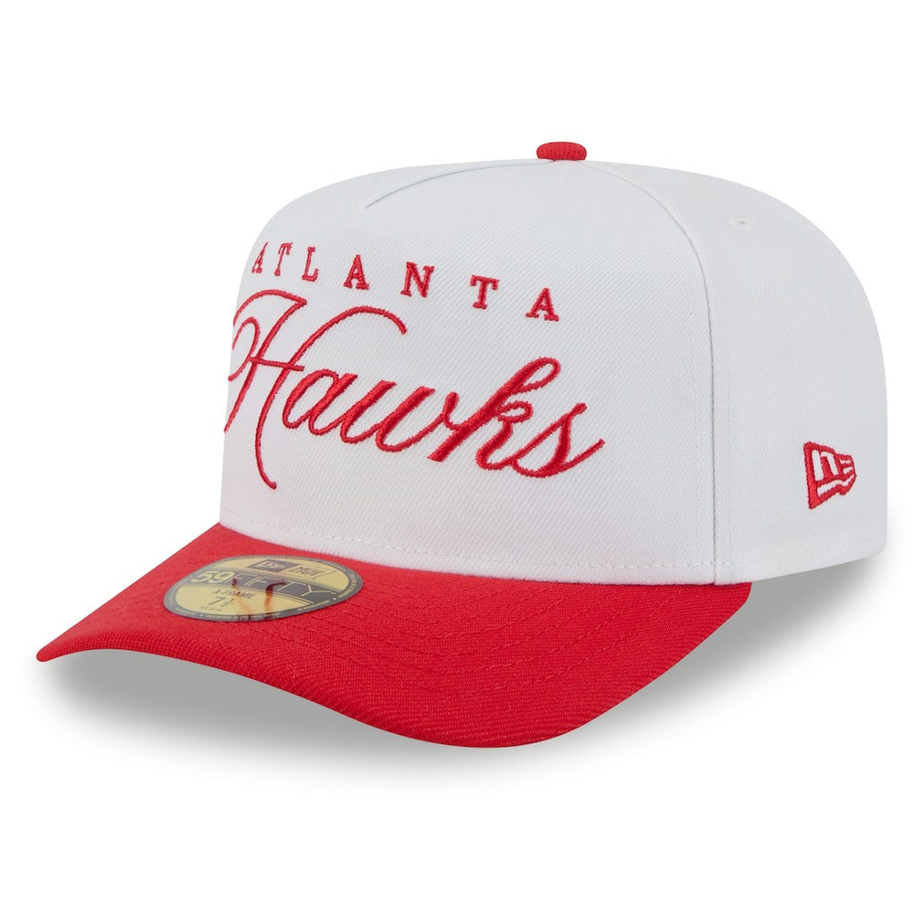 New Era Atlanta Hawks 2025 NBA Draft A-Frame 59FIFTY Fitted Hat White/Red