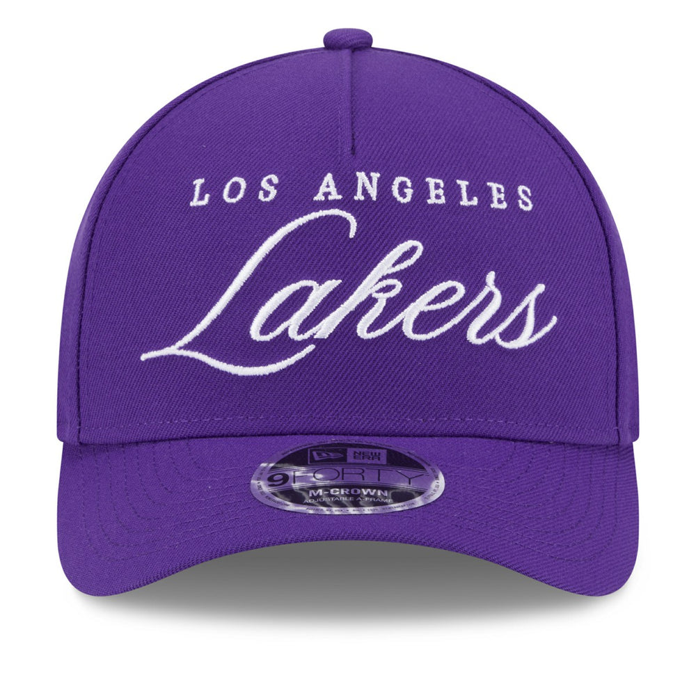 New Era Los Angeles Lakers 2025 NBA Draft M-Crown A-Frame 9FORTY Adjustable Hat Purple