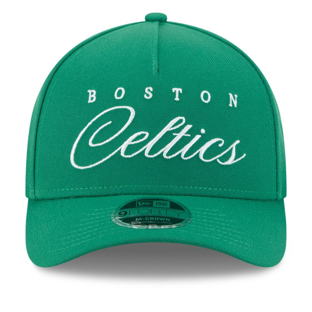 New Era Boston Celtics 2025 NBA Draft M-Crown A-Frame 9FORTY Adjustable Hat Kelly Green
