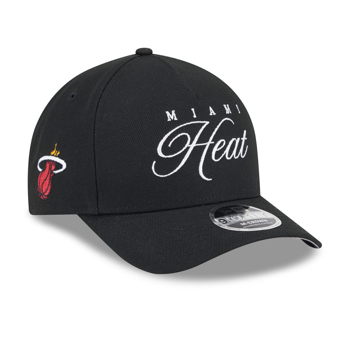 New Era Miami Heat 2025 NBA Draft M-Crown A-Frame 9FORTY Adjustable Hat Black