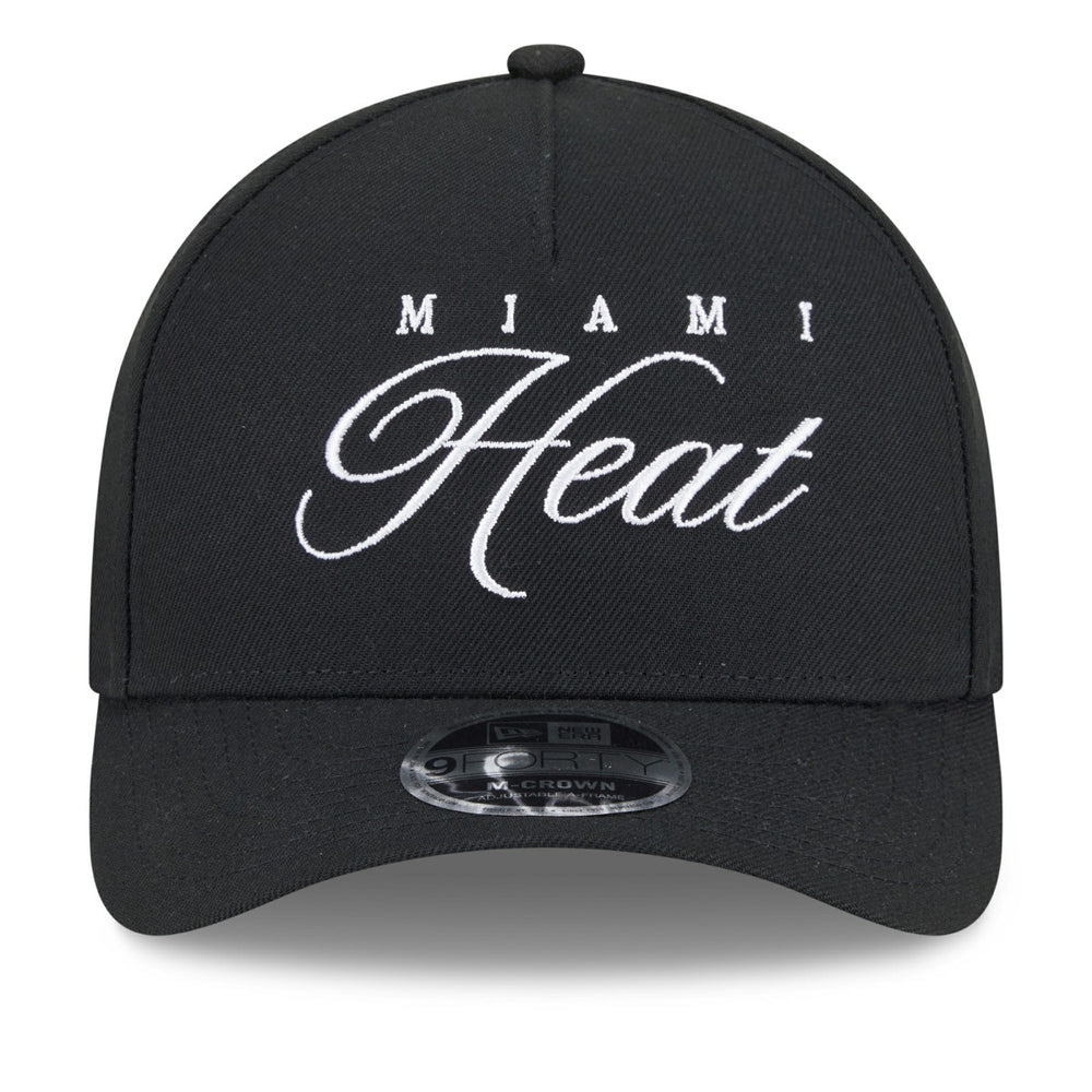 New Era Miami Heat 2025 NBA Draft M-Crown A-Frame 9FORTY Adjustable Hat Black
