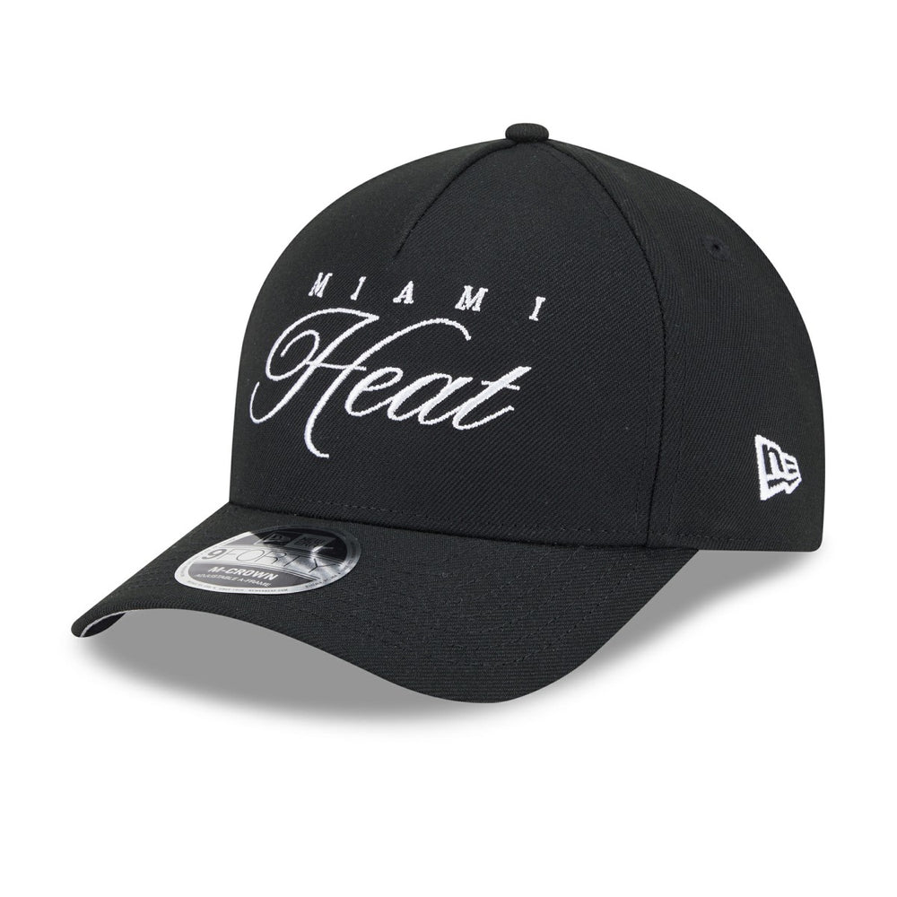 New Era Miami Heat 2025 NBA Draft M-Crown A-Frame 9FORTY Adjustable Hat Black
