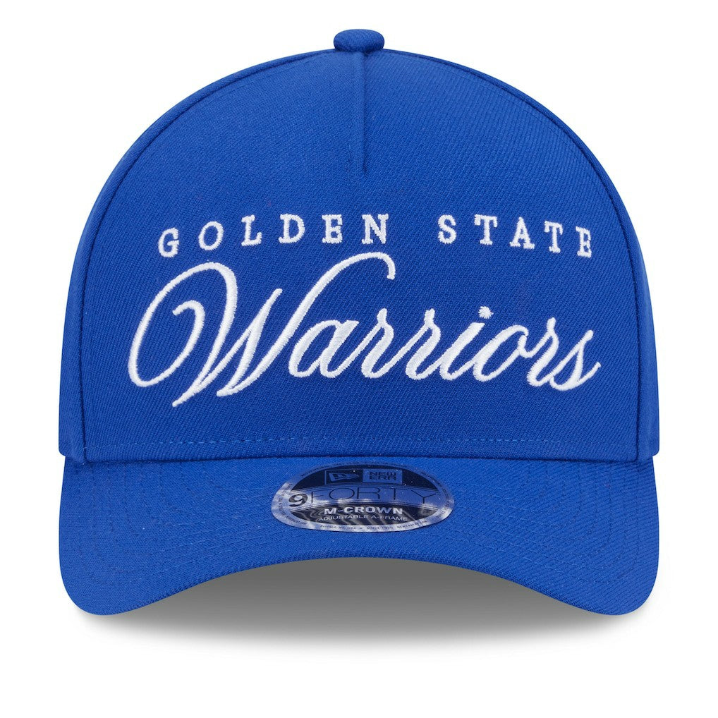New Era Golden State Warriors 2025 NBA Draft M-Crown A-Frame 9FORTY Adjustable Hat Royal