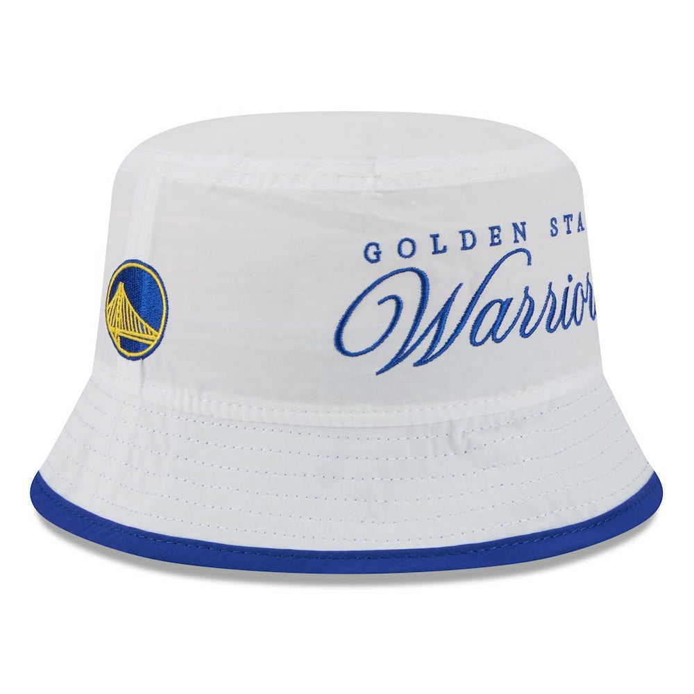 New Era Golden State Warriors 2025 NBA Draft Nylon Bucket Hat White/Royal