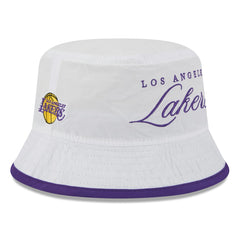 New Era Los Angeles Lakers 2025 NBA Draft Nylon Bucket Hat White/Purple