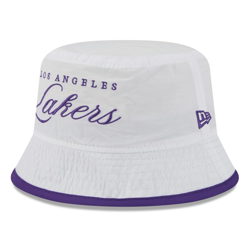 New Era Los Angeles Lakers 2025 NBA Draft Nylon Bucket Hat White/Purple