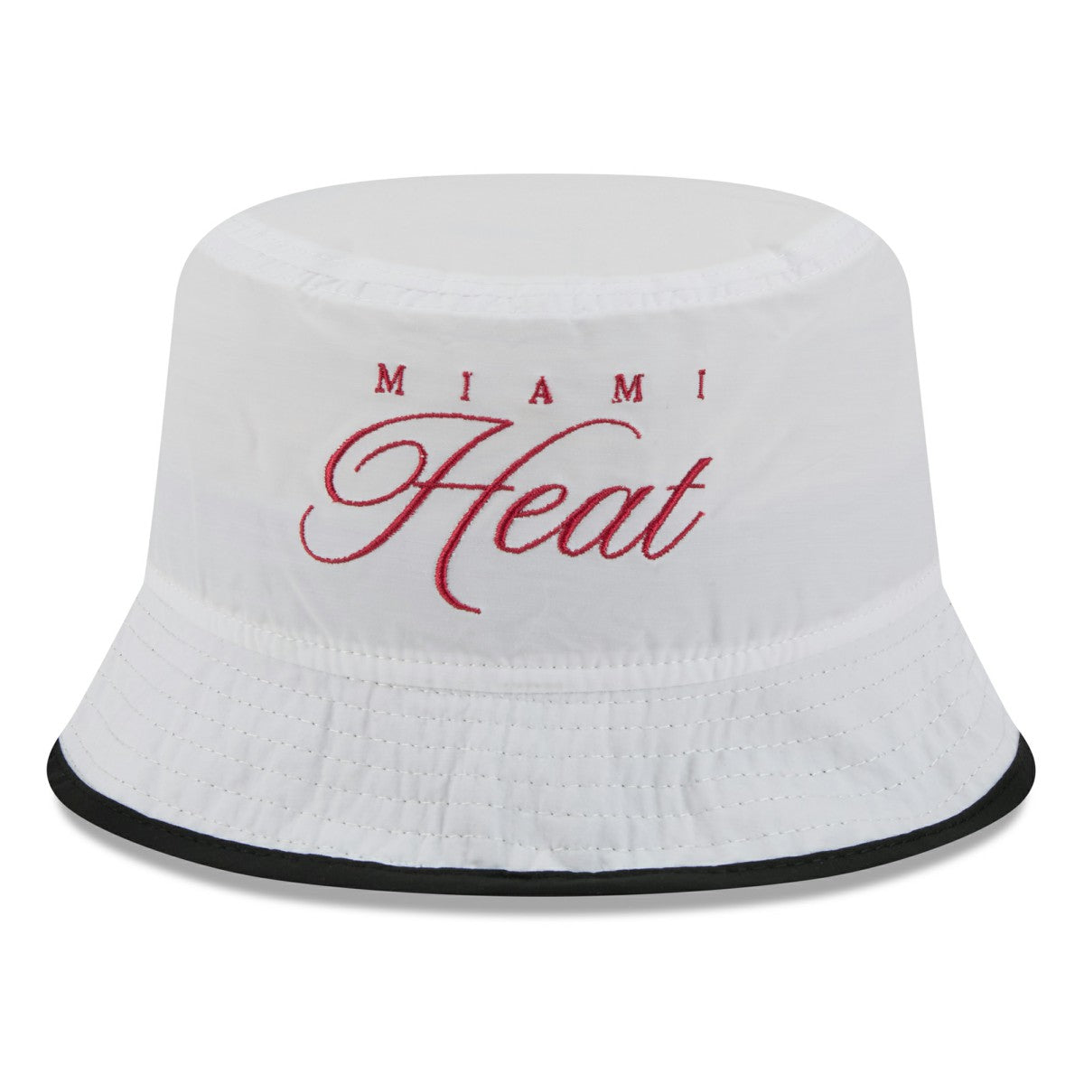 New Era Miami Heat 2025 NBA Draft Nylon Bucket Hat White/Black