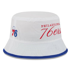 New Era Philadelphia 76ers 2025 NBA Draft Nylon Bucket Hat White/Royal