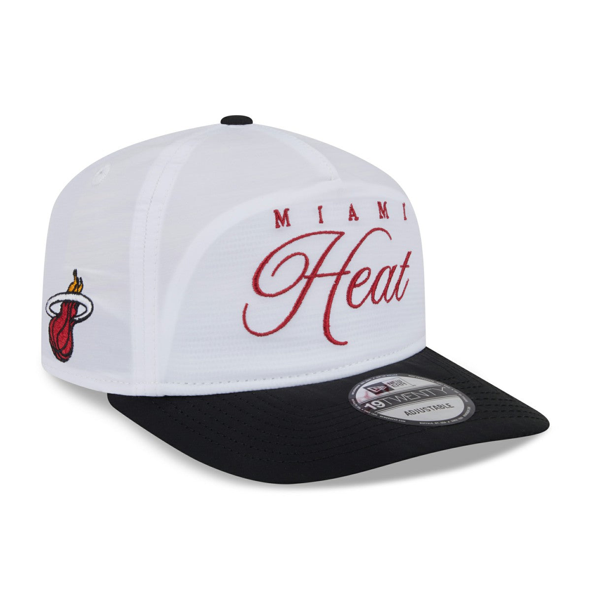 New Era Miami Heat 2025 NBA Draft On-Stage Nylon 19TWENTY Adjustable Hat White/Black