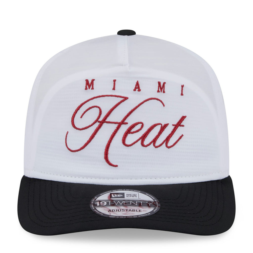 New Era Miami Heat 2025 NBA Draft On-Stage Nylon 19TWENTY Adjustable Hat White/Black