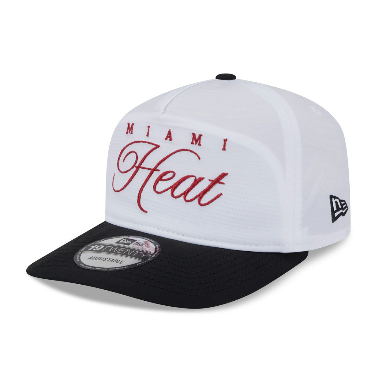 New Era Miami Heat 2025 NBA Draft On-Stage Nylon 19TWENTY Adjustable Hat White/Black