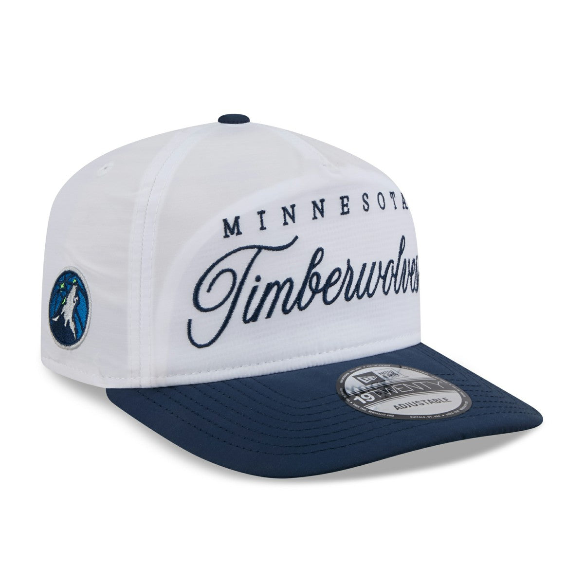 New Era Minnesota Timberwolves 2025 NBA Draft On-Stage Nylon 19TWENTY Adjustable Hat White/Navy