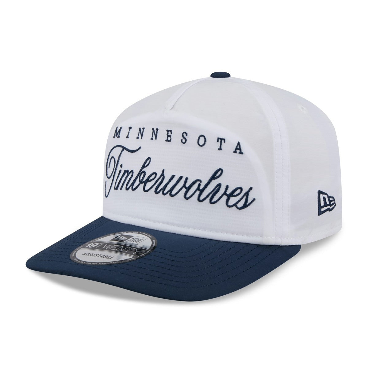 New Era Minnesota Timberwolves 2025 NBA Draft On-Stage Nylon 19TWENTY Adjustable Hat White/Navy