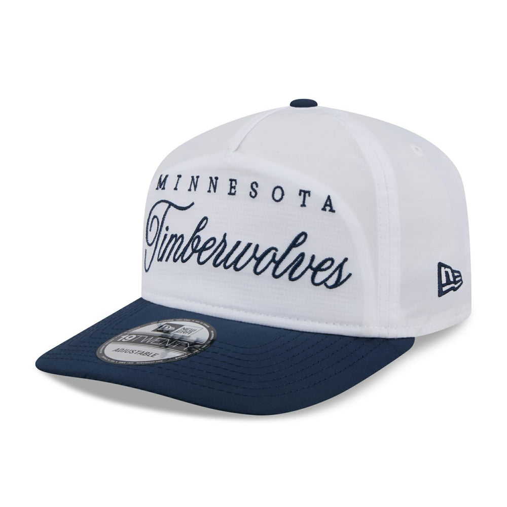 New Era Minnesota Timberwolves 2025 NBA Draft On-Stage Nylon 19TWENTY Adjustable Hat White/Navy