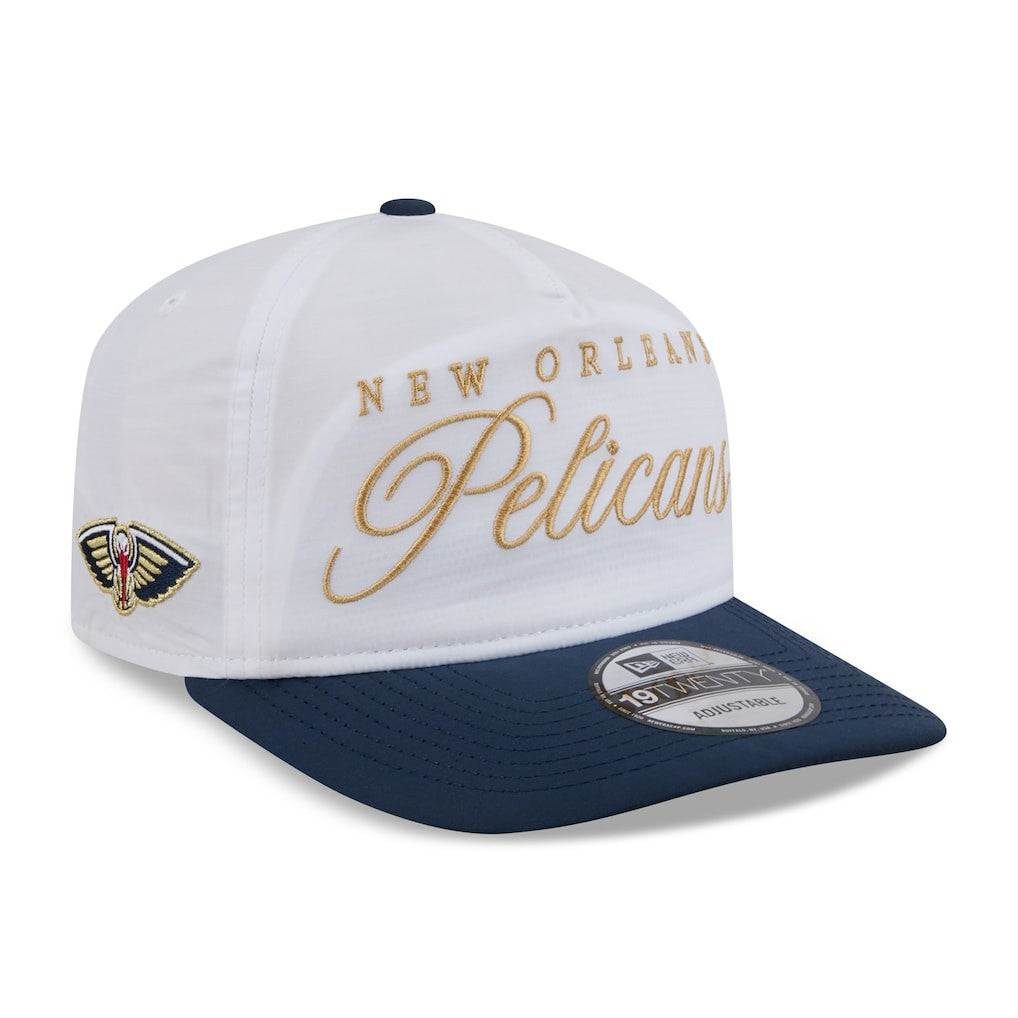 New Era New Orleans Pelicans 2025 NBA Draft On-Stage Nylon 19TWENTY Adjustable Hat White/Navy