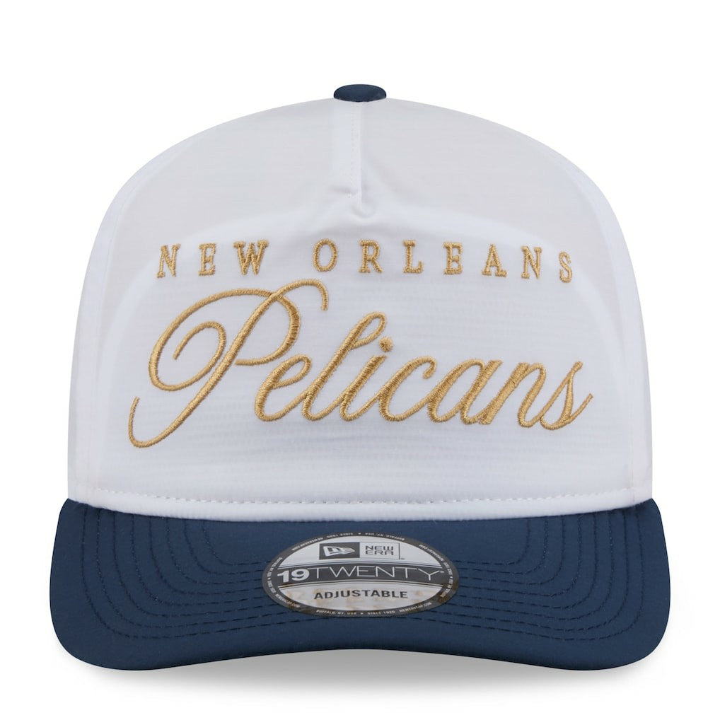 New Era New Orleans Pelicans 2025 NBA Draft On-Stage Nylon 19TWENTY Adjustable Hat White/Navy