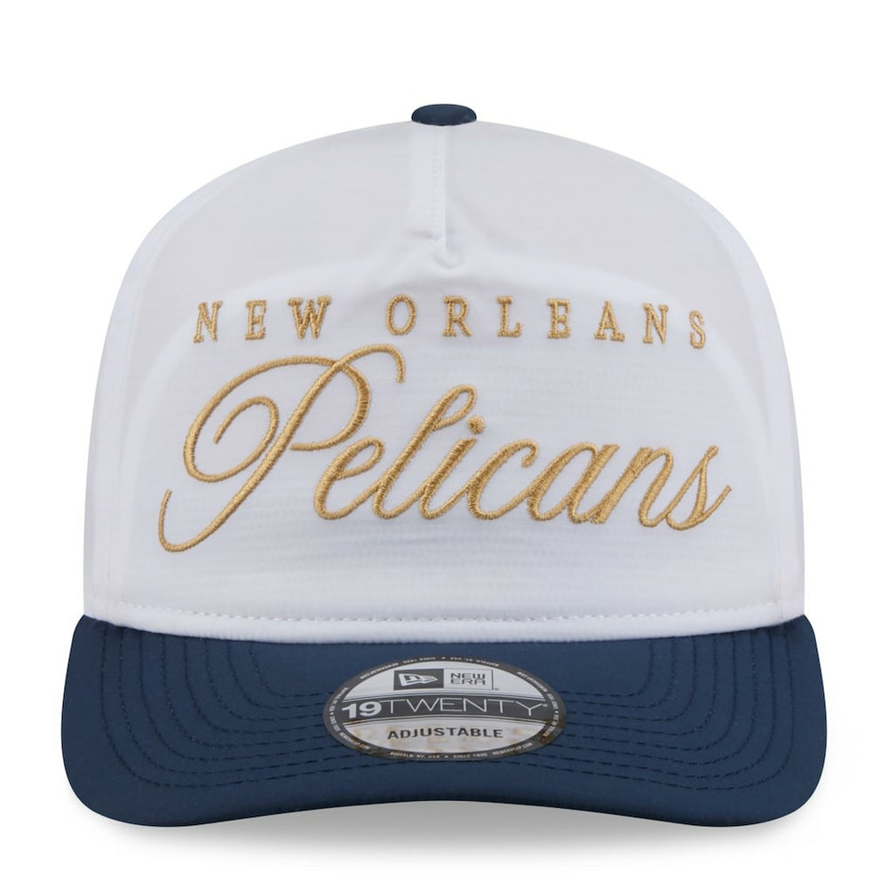 New Era New Orleans Pelicans 2025 NBA Draft On-Stage Nylon 19TWENTY Adjustable Hat White/Navy