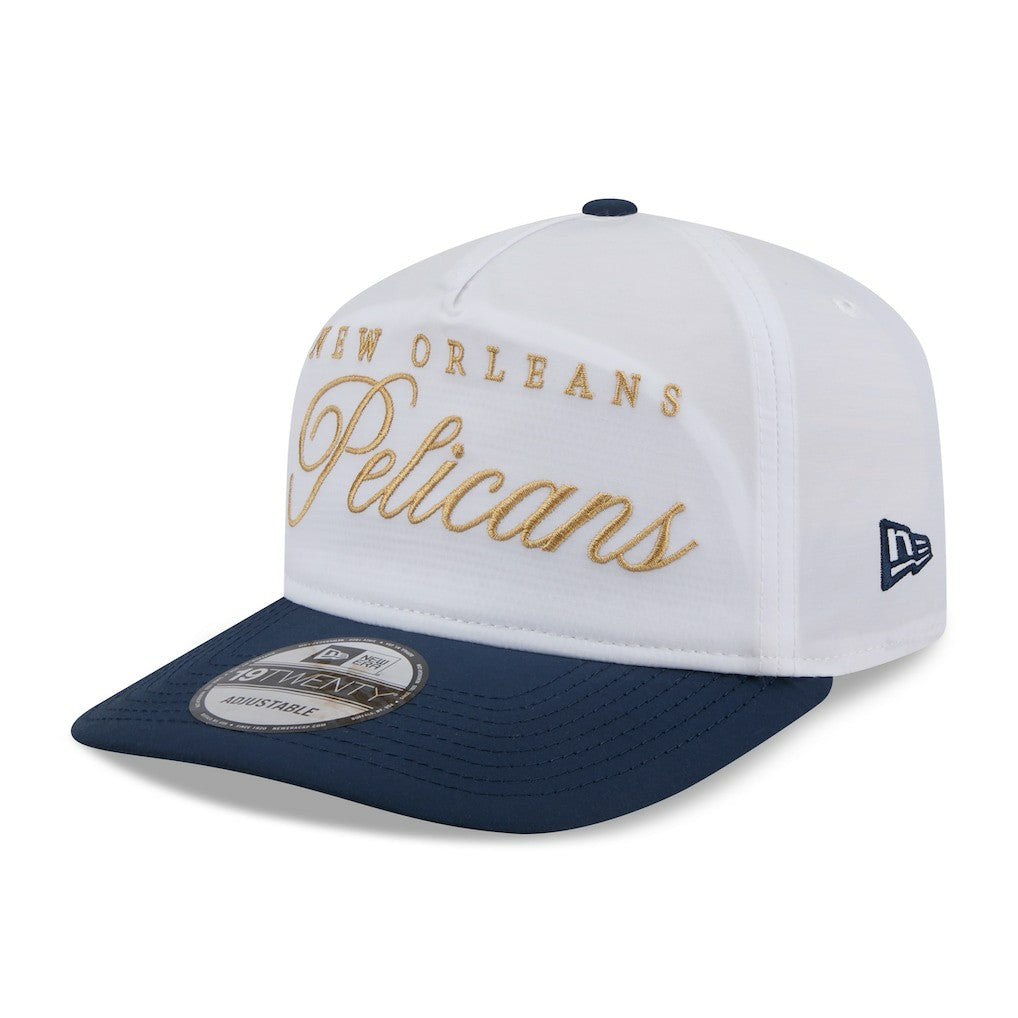 New Era New Orleans Pelicans 2025 NBA Draft On-Stage Nylon 19TWENTY Adjustable Hat White/Navy
